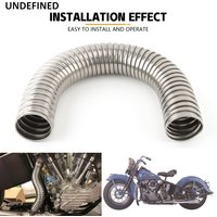 Chrome Flexible Exhaust Shield Muffler Pipe Protector Cover Heat Shield For Harley Knucklehead Panhead FL 1941-1969 EL 1936-1940