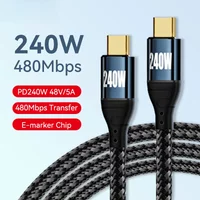 5A 240W PD Type C to USB C Charger Cable for MacBook Pro Elbow PD3.1 140W 100W QC4.0 Fast Charging Data Wire for Samsung Huawei