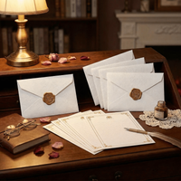 32pcs Vintage Stationery Paper Envelope Set Includes 6 Burlap Envelopes 20 Sheets of Writing Paper 6 Wax Seals for Invitations