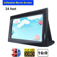 24ft Inflatable Projector Movies Screen Inflatable Outdoor And Indoor Air-Blown Cinema Projection Home Theater Movie Screen
