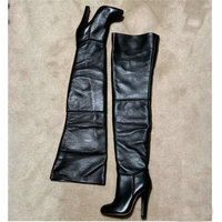 Black Over Knee High Matte Boots Pointed Toe Thin High Heel Fashionable Sexy Cool Big Size 2026 Woman Shoes Zapatillas Mujer