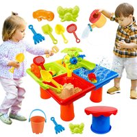 4 In 1 Kids Water and Sand Outdoor Activity Sensory Toy 25 Pcs Summer Water Table for Toddlers Beach Pool Backyard Toys