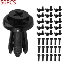 50pcs 5mm Car Clips Universal Purpose Plastic Expansion Rivets Car Decoration Folder Door Push-Type Trimming Plate Clips