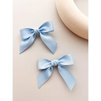 2 pieces of women's solid color bow hair clips suitable for daily wear, weddings, music festivals, bow hair accessories