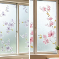 Window Privacy Film, Stained Glass Decorative Static Cling, Removable Sun Blocking Vinyl Covering for Bathroom Home Office、