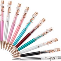 50PC Ballpoint Flow Oil Flower Wedding Metal Copper Quicksand Pen Office School Stationery Rose Gold Sculpture pen Gift Logo pen