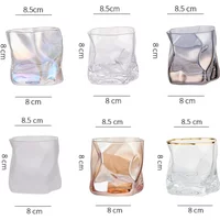 280ml Japanese Twisted Grain Glass Whiskey Cup Niche Water Cup Drinkware Cocktail Vodka Wine Cup Espresso Coffee Mug Milk Cup