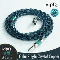 ivipQ-Aokiji Guhe Single Crystal Copper Earphone Upgrade Cable with 4.4mm MMCX/0.78mm 2Pin/QDC/IE900 Audio Wire for Dmagicsolo