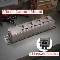 10inch Network Server Cabinet PDU Power Strip C14 interface EU/US/UK C13/Universal Outlet Aluminum Alloy shell No Switch