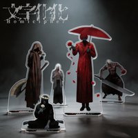 Homicipher Red Umbrella Man Acrylic Standee Keychain, Horror Game Character Desk Decor, Cartoon Figure Merch for Fans Gift