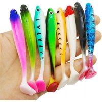 5pcs 8cm/3.15in Artificial Colorful Fishing Lures, 4.5g/0.16oz T-Tail Soft Lure, Fishing Accessories