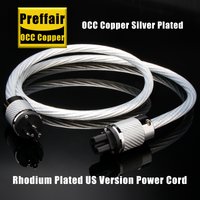 Silver Power Cable 12AWG Audiophile 8N OCC Silver Plated Power Cord for Amplifier IEC 320 C15 Audio EU/US/AU Version Power Wire