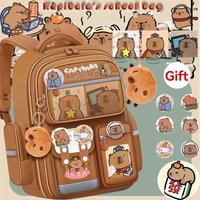 Waterproof Capybara Backpack Large Capacity Ergonomic Spine Protection Comfortable Wide Straps School College Bag for Students