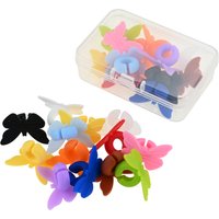 12pcs Colorful Wine Glass Marker Butterfly Silicone Drink Charms Drinking Cup Identifier Sign Mark Party Weddings Home Bar Decor