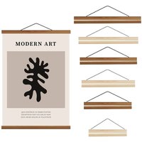 7 Colors 30 40 50cm Magnatic Poster Hanger Teak Wood Black White Photo Frame Canvas Painting Frame Gold Silver Oak Wall Frame