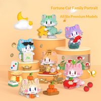Kawaii Lucky Cat Mini Building Blocks Set, Cute Fortune Cat Micro Brick Figures, DIY Assembly Toy, Desktop Decoration, Kids Gift