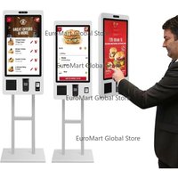 Restaurant 24 27 32 inch touch screen cashless POS fast food self-service order payment end point kiosk floor machine