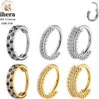 ASTM F136 Titanium Nose Rings Septum Clicker Ring 16G CZ Ear Cartilage Tragus Conch Daith Helix Earrings Hoop Piercing Jewelry image 4