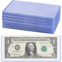Bill Currency PVC Clear Hard Plastic Sleeve Clip Paper Money Notes Bills Holder for Collection Protector Case Supplies 173*75mm