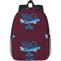 100 Years Boeing 747 Klm Royal Dutch Airlines Backpack Teenager Bookbag Casual Students School Bags Laptop Rucksack Shoulder Bag
