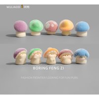 1-5pcs Mini Mushroom Computer Desktop Ornament, Flocked Small Mushroom Decoration, Cute and Fun Gift for Friends