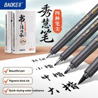 4Pc Brush Pen Calligraphy Pen Set for Writing, Drawing & Hand Lettering, Black Ink Brush Markers for Art, Calligraphy, Sketching