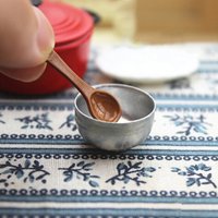 2Pcs/set Dollhouse Miniature Iron Bowl Model 1:12 Mini Doll House DIY Decor Ornaments Accessories