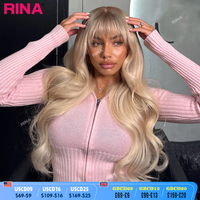 Blonde Color With Bang Body Wave Lace Frontal Wig 13x6 13x4 Human Hair Wigs HD Transparent Lace 5x5 Closure Wig For Women