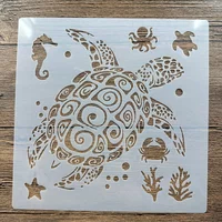 20 *20 cm sea turtles DIY mandala mold for painting stencils stamped photo album embossed paper card on wood, fabric, wall