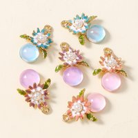 10pcs 17*23mm Lovely Cartoon Flower Bee Pendant Cute Bee Charms for Diy Drop Earrings Necklace Jewelry Making
