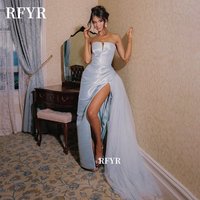 RFYR Mermaid Evening Dress Side Train Prom Dress High Slit Celebrity Gala Dress Princess Dress for Fairy Robe Customized