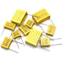 10pcs 275VAC X2 Series 0.56UF 0.82UF 560NF 820NF Spacing 22.5mm 0.56UF275VAC Polypropylene Film Capacitor 0.01UF--2.2UF