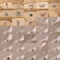 New S925 Silver Bow Zircon Square Sugar Love Necklace, Suitable for Valentine's Day, Mother's Day, Anniversary Gift DIY Jewelry