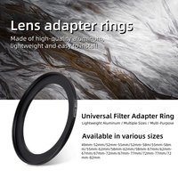 Universal UV CPL ND Lens Step Up Ring Camera Filter Adapter Ring 49-52mm 52-55mm 55-58mm 58-62mm 62-67mm 67-72mm 72-77mm 82mm