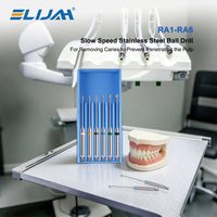 6Pcs Dental Root Canal Bur Long Neck Microscope Endo Tungsten Carbide Drill RA 2.35mm Ball Shape 34mm Low Speed Dentistry Tools