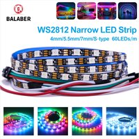 WS2812 Colorchanging LED Light Strip 4.2mm/5.5mm/S-Type/10mm Widths 60 LEDs/M Narrow Version 5V Home Decoration Light Strip 2812