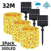 7m/12m/22m/32m LED Solar Licht Outdoor Garten Fee String Licht Led funkeln Wasserdichte Lampe für Weihnachten Terrasse Baum Party