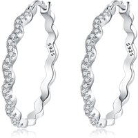 CYCUFF S925 Sterling Silver Sparkling Wave Earrings Hoop Earrings Women Jewelry Original Trendy Anniversary Gifts