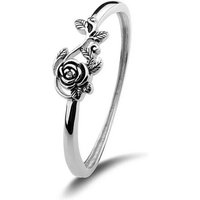 Vintage 925 Sterling Silver Unique Black Rose Ring Retro Silver Finger Ring Simple Sweet Gifts For Women Flower Ring