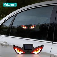 Universal Car-mounted solar monster eye LED warning light triangle window wireless decoration rear window ambient light