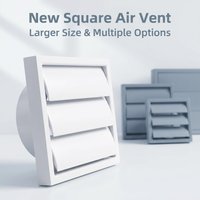 Gravity Wall Vent Grille w/Round Rear Joint Curved Front Flap Anti-Backdraft Louvers HVAC Indoor Outdoor Wall Air Vent Cap
