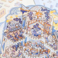 Kawaii Art Castle3D Cabin Scene Stickers Landscape Stickers DIY Pocket Cabin Scene Festival HolidayChildren gifts