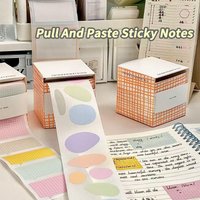 100pcs/1Rolls Creative Pull Out Sticky Notes Notebook Full Adhesive Macarons Colored Index label Stickers DIY Student Decor