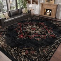 Black Luxury Living Room Carpet Decoration Home Bedroom Dining Room Non-slip Soft Rug 200x300 Washable Large Area Foot Mat Tapis