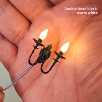 2Pcs 1:87 3V Miniature Wall Lamp Model Light Ho Scale Diy Model Making Toys Architecture Building Layout Decoration for Diorama