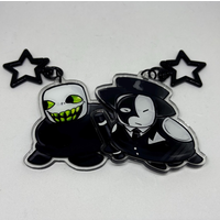 2.5 Inch Die of Death Pursuer Acrylic Keychain Double Sided Artful Key to Remember