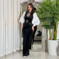 Eid Party Morocco Velvet Diamond Abaya Musim Long Maxi Dress Turkey Dubai Kaftan Islamic Evening Gown Arab Femme Jalabiya Caftan