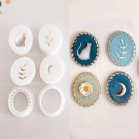 Cat/Moon/Plant Seal Polymer Clay Cutters Diy Handmade Earrings Mold Designer Jewelry Pendant Pottery Craft Making Supplies Tools