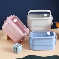 Kitchen Home Microwave Lunch Box Wheat Straw Dinnerware Food Storage Container Children Kids School Office Portable Bento Box