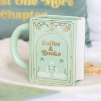 Book Shaped Ceramic Mug with Handle Creative Coffee Cup Novelty Tea Hot Chocolate Unique Gift for Book Lovers Readers